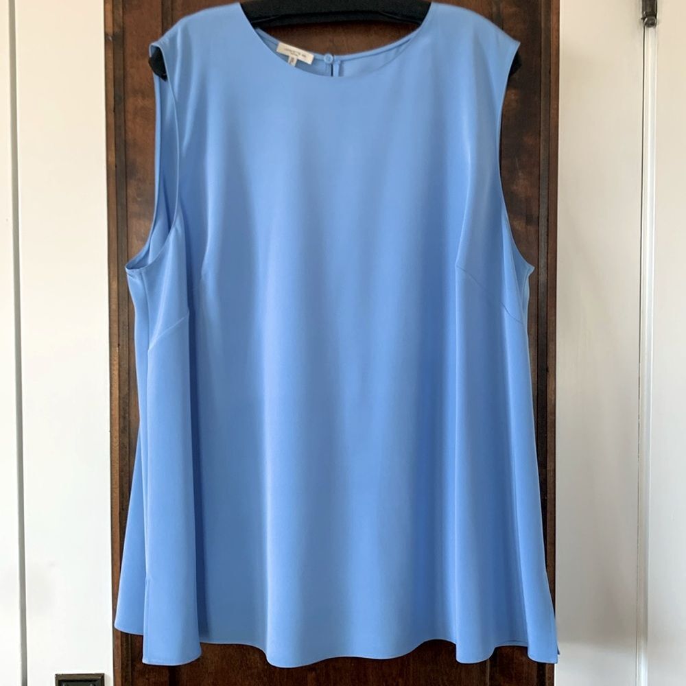 Lafayette 148 NY Silk Crepe De Chine Sleeveless Blouse 3X Excellent Condition - Picture 2 of 6